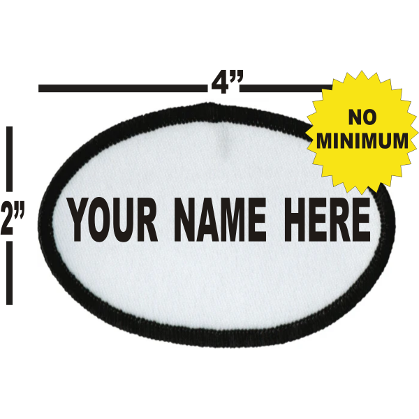 Custom 2'' x 4'' Printed Oval Name Patch
